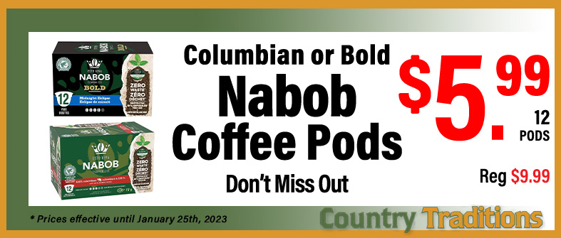 Nabob Coffee Pods $5.99
